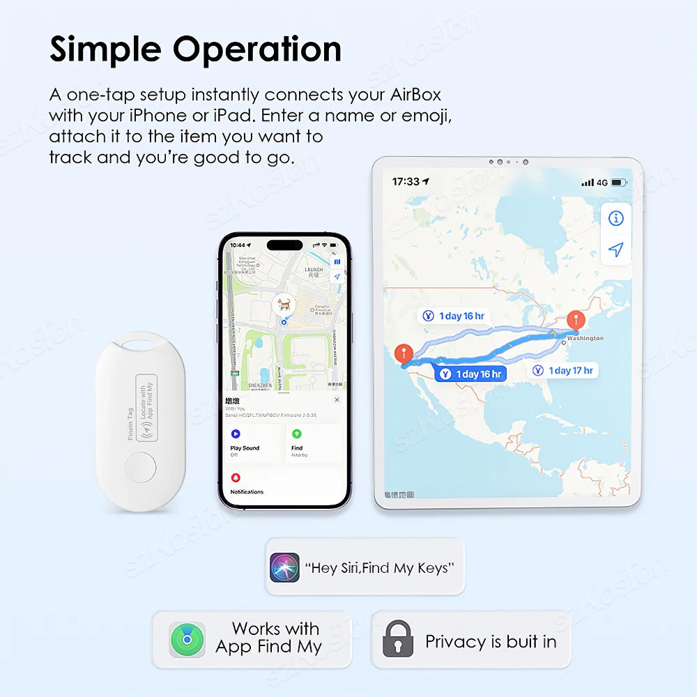 Mini GPS Tracker For Apple Find My APP Smart Tag Tracking Device Bluetooth-compatible Finder for IOS System Keys Wallet Bags