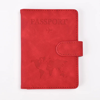 PU Leather Passport Cover Short Eye Catching Design Travel Wallet Protector Case With Credit Card Holder For Men and Women