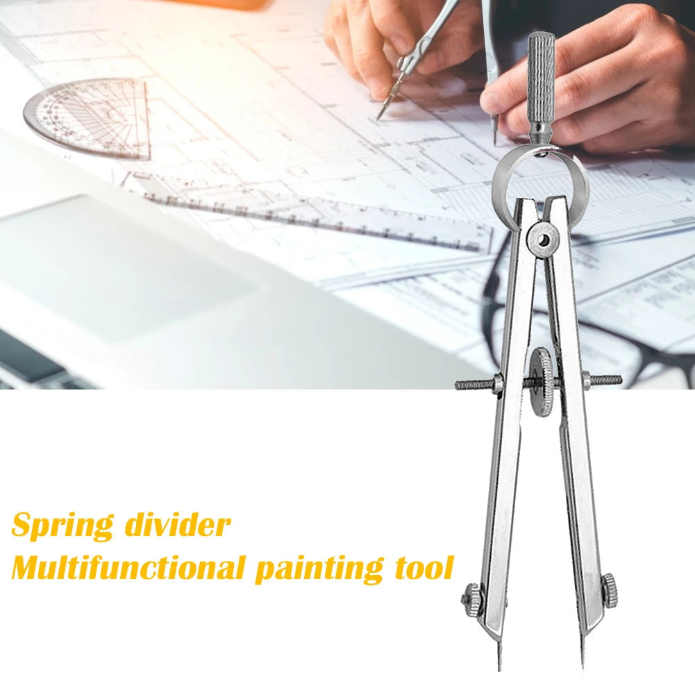 Multifunction Bow Divider Spring Compasses Engineer's Drawing Tool with Maximum Circle Radius 4.6 cm