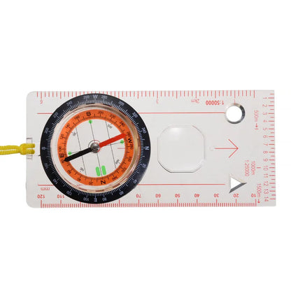 Portable Magnifying Compass Ruler Military Grade for Outdoor Hiking Camping Race Measure Map Scale