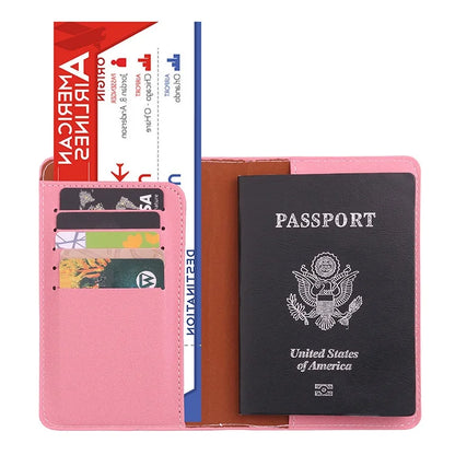 Engraved Name Passport Cover for Women Men Travel Credit Id Card Holder Case Wallet Short Eye Catching Design