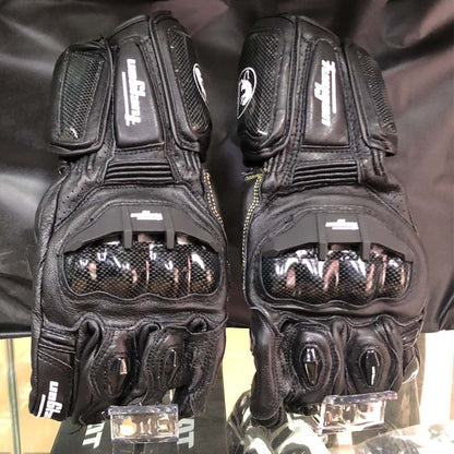 Product Title: Premium Motorcycle Leather Carbon Fiber Racing Gloves - Breathable, Anti-fall, Non-slip