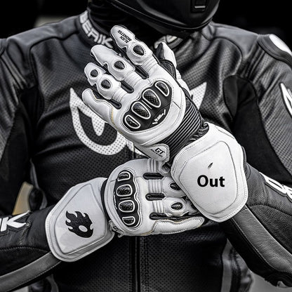 Optimize product title: Carbon Fiber Long Track Motorcycle Glove