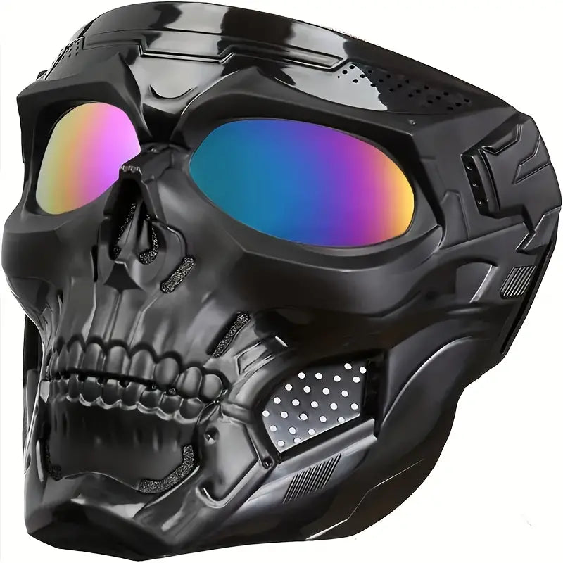 Máscara de calavera táctica multiusos con gafas: ideal para motocicletas, airsoft y actividades al aire libre