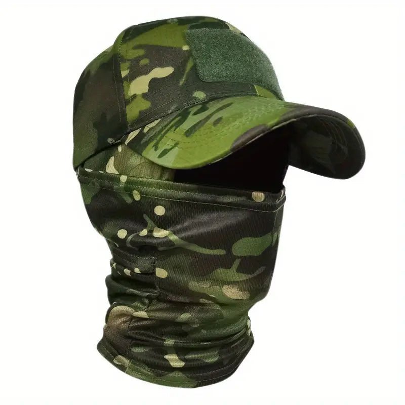 🌟Balaclava Set Tactical Camo Cap & UV Neck Gaiter Set – Breathable Cotton Hat and Cooling Polyester Scarf for Outdoor Activities 🌟 - Merkanny