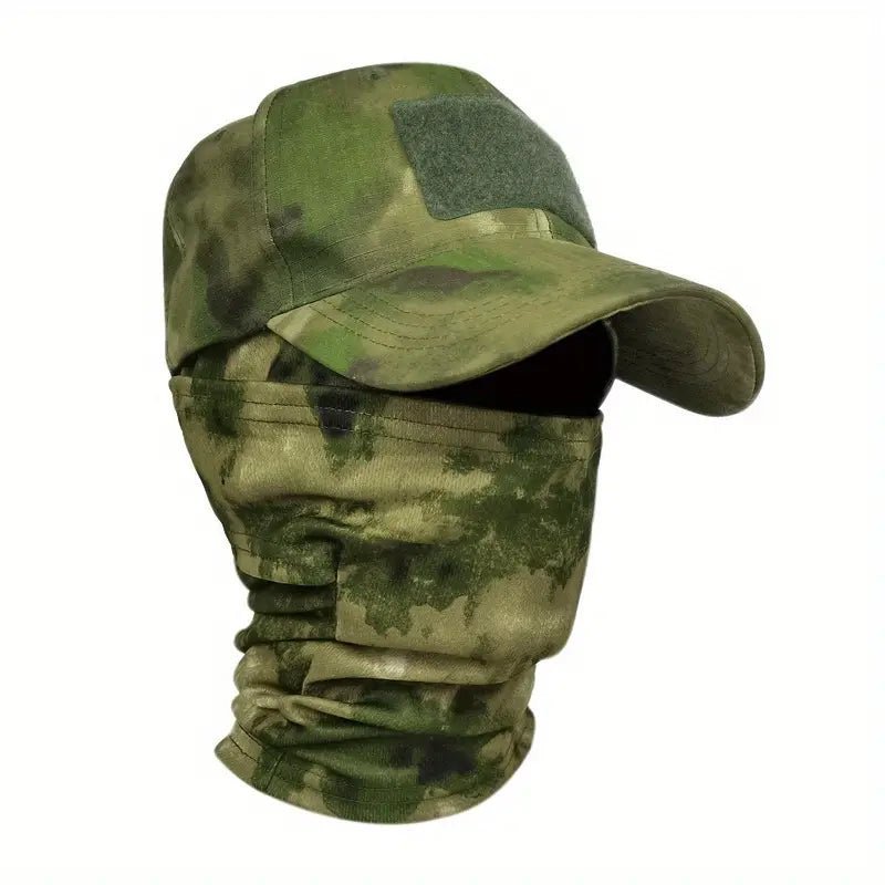 🌟Balaclava Set Tactical Camo Cap & UV Neck Gaiter Set – Breathable Cotton Hat and Cooling Polyester Scarf for Outdoor Activities 🌟 - Merkanny