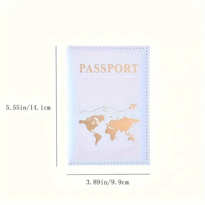 Stylish PU Leather Travel Passport Card Case - Securely Store Passport, Vaccine Card, and Travel Documents - Ideal for Couples and Families - Portable Flight Ticket Holder