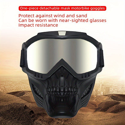 Skull Mask Windshields Riding Electric Vehicle Glasses Off Road Motorcycle CS Goggles Flying Sandproof Rider Windshields For Halloween