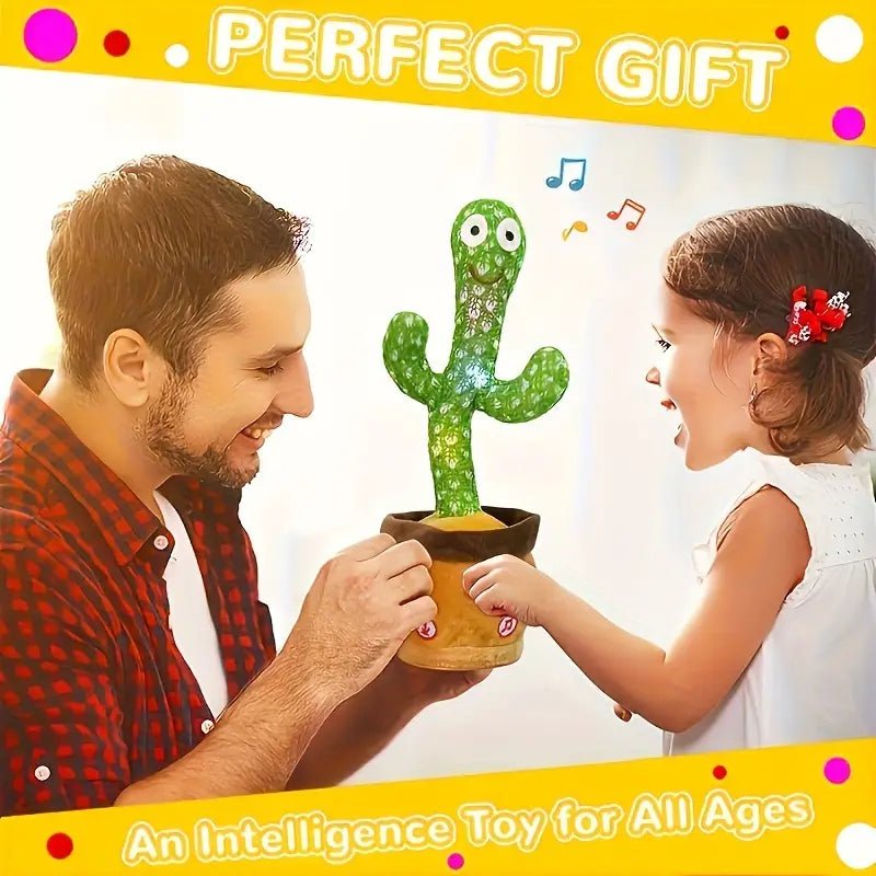 EchoCactus Interactive Plush Toy - Repeats Your Words, Lights Up, Sings, Records, and Educates - Fun Cactus Stuffed Toy for Kids - Merkanny