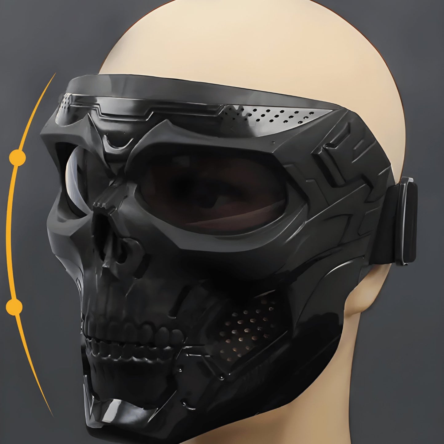 Multi-Purpose Tactical Skull Mask with Goggles - Ideal for Motorcycle, Airsoft, and Outdoor Activities - Merkanny