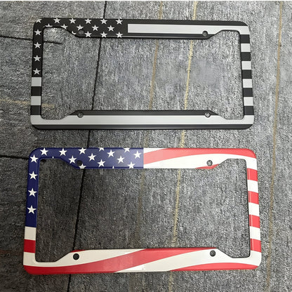 🚗 Patriotic US License Plate Frame - Stainless Steel & Aluminum 🇺🇸✨ - Merkanny