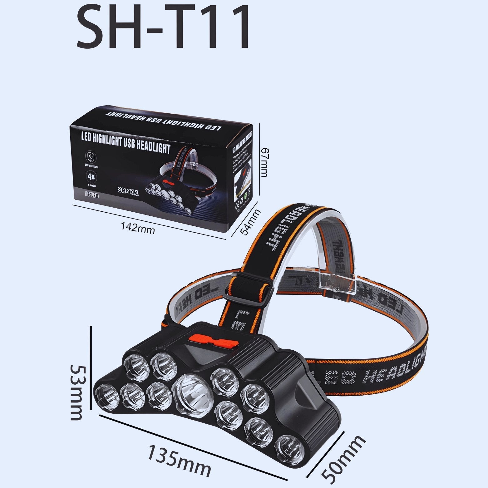 🌟 Ultra-Bright Reachable LED Headlamp 11-Light - Waterproof & USB Rechargeable 🏕️💡 - Merkanny