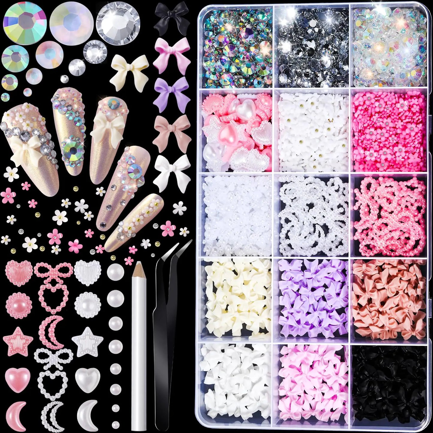 ✨ Ultimate Nail Art Kit – Charms, Gems & Rhinestones for Stunning Designs ✨